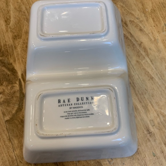 Rae Dunn Peace/Joy divided dish Christmas - Picture 2 of 5